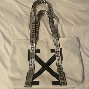 Off-White canvas tote bag